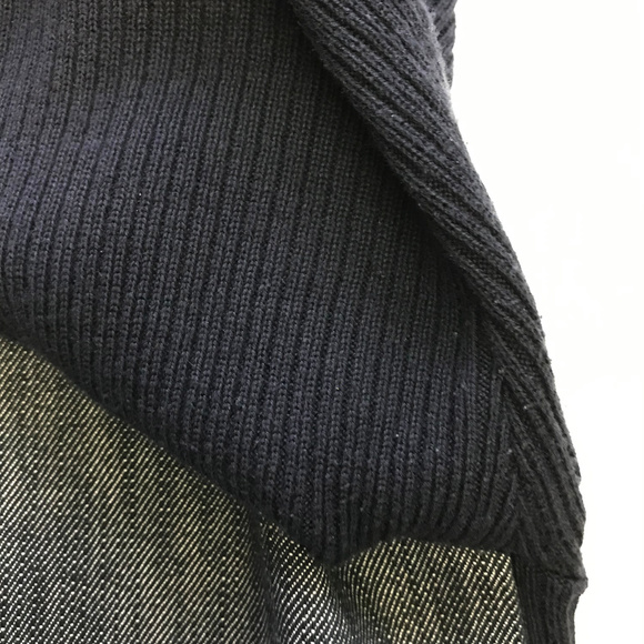 TanJay Navy Blue Denim Ribbed Knit Zip Sweater PS - Picture 5 of 5